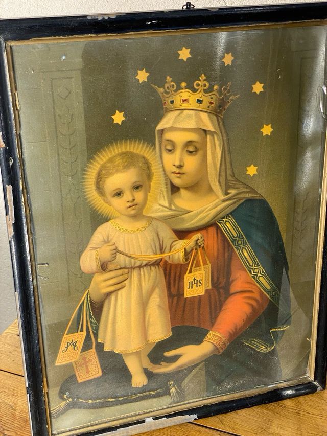 Pareja cromolitografías antiguas s.XIX