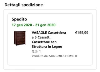 Mobile cassettiera in noce