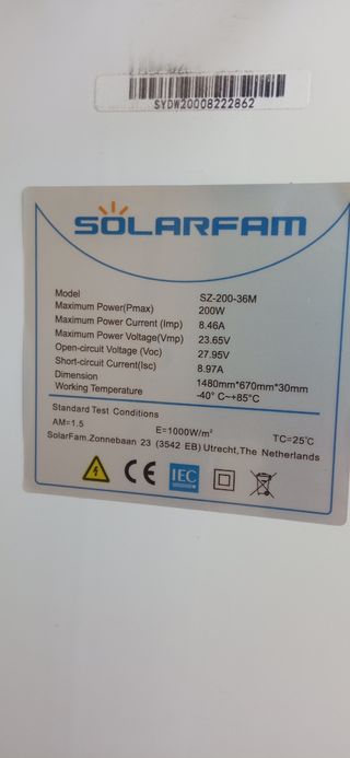 Placa solar 200w 12v
