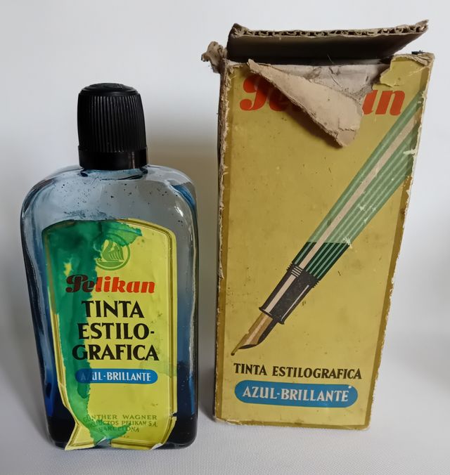 Botella tinta Pelikan estilográfica azul
