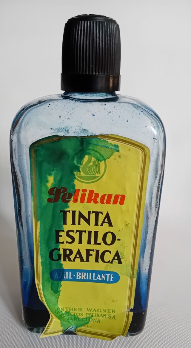 Botella tinta Pelikan estilográfica azul