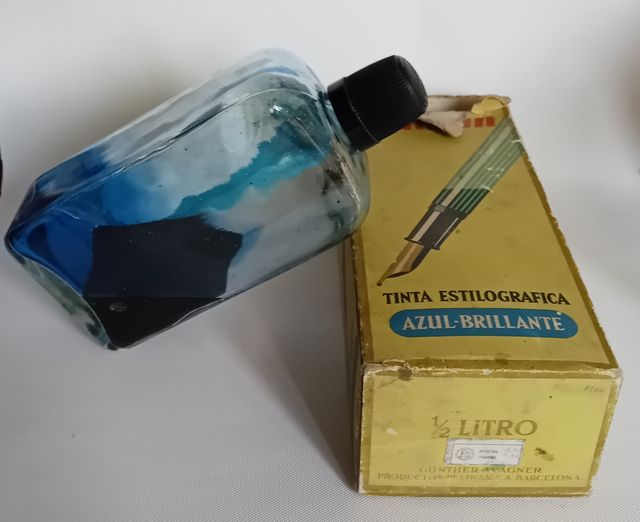 Botella tinta Pelikan estilográfica azul