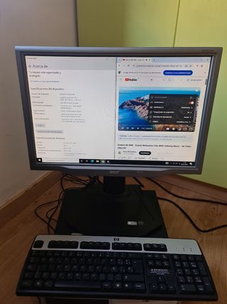 Ordenador de sobremesa con el  monitor incluido.