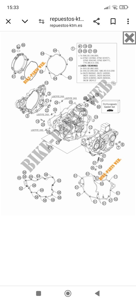 Despiece KTM sxf 250
