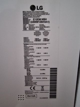 LG AIRE ACONDICIONADO 