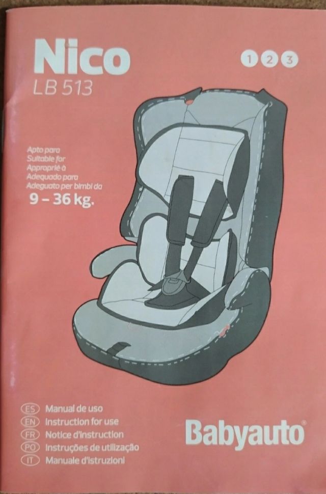 Silla de coche para bebé. Grupo 1, 2 y 3