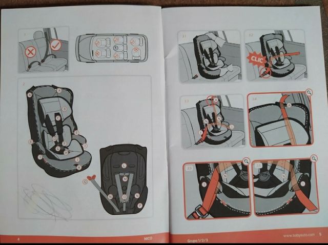 Silla de coche para bebé. Grupo 1, 2 y 3