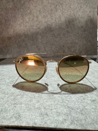 Gafas sol Ray-ban Round double beige