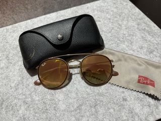 Gafas sol Ray-ban Round double beige