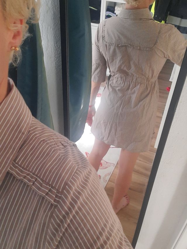 Vestido abotonado a rallas CLP