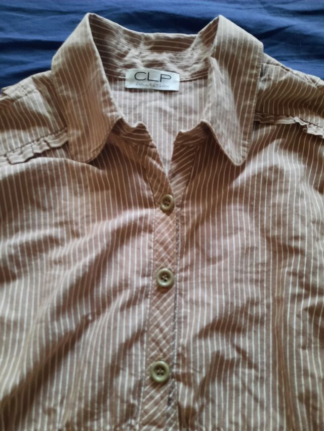 Vestido abotonado a rallas CLP