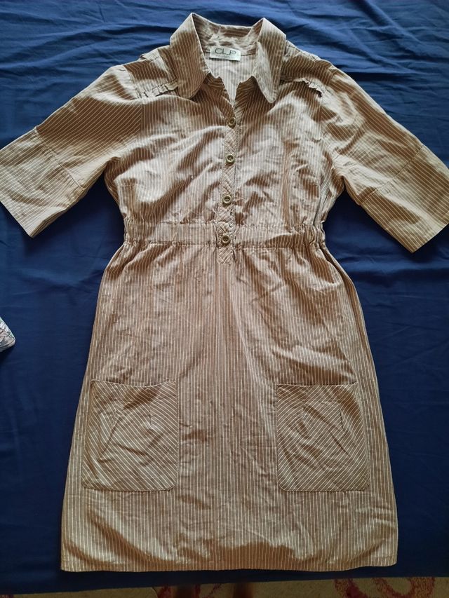 Vestido abotonado a rallas CLP