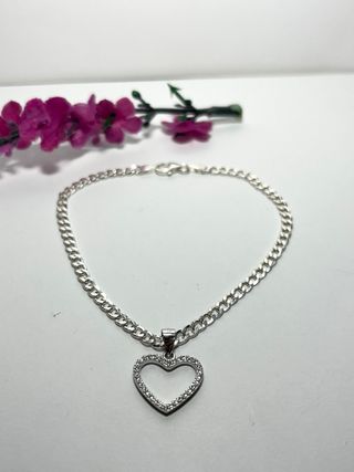Pulsera Corazón De Plata De Ley 925