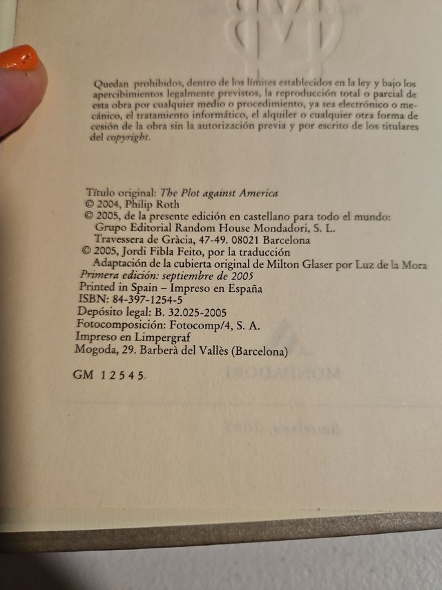 La conjura contra America PHILIP ROTH