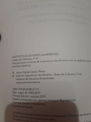 INSCRIPCIONES ROMANAS. ALMERIA.