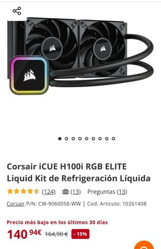 Refrigeración líquida de CPU Corsair