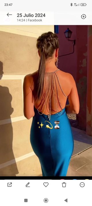 Vestido Fiesta Azul petroleo