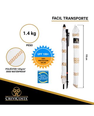 Sombrilla UV 200cm Grecas Doradas