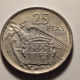 F19 Moneda 25 pesetas Franco 1957 74 EBC