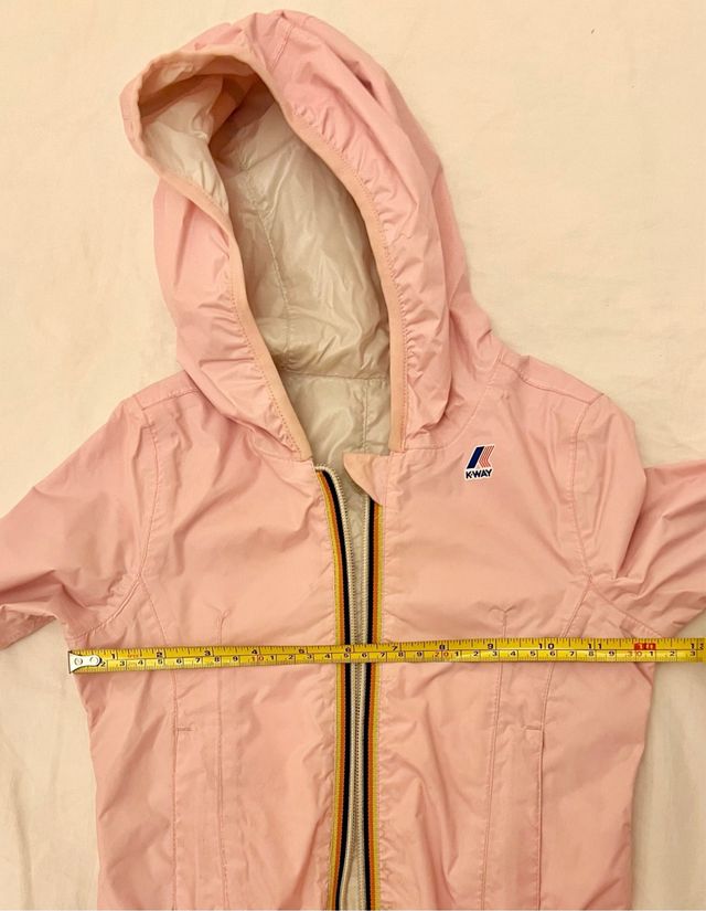 K-way rosa/beige bimba reversibile