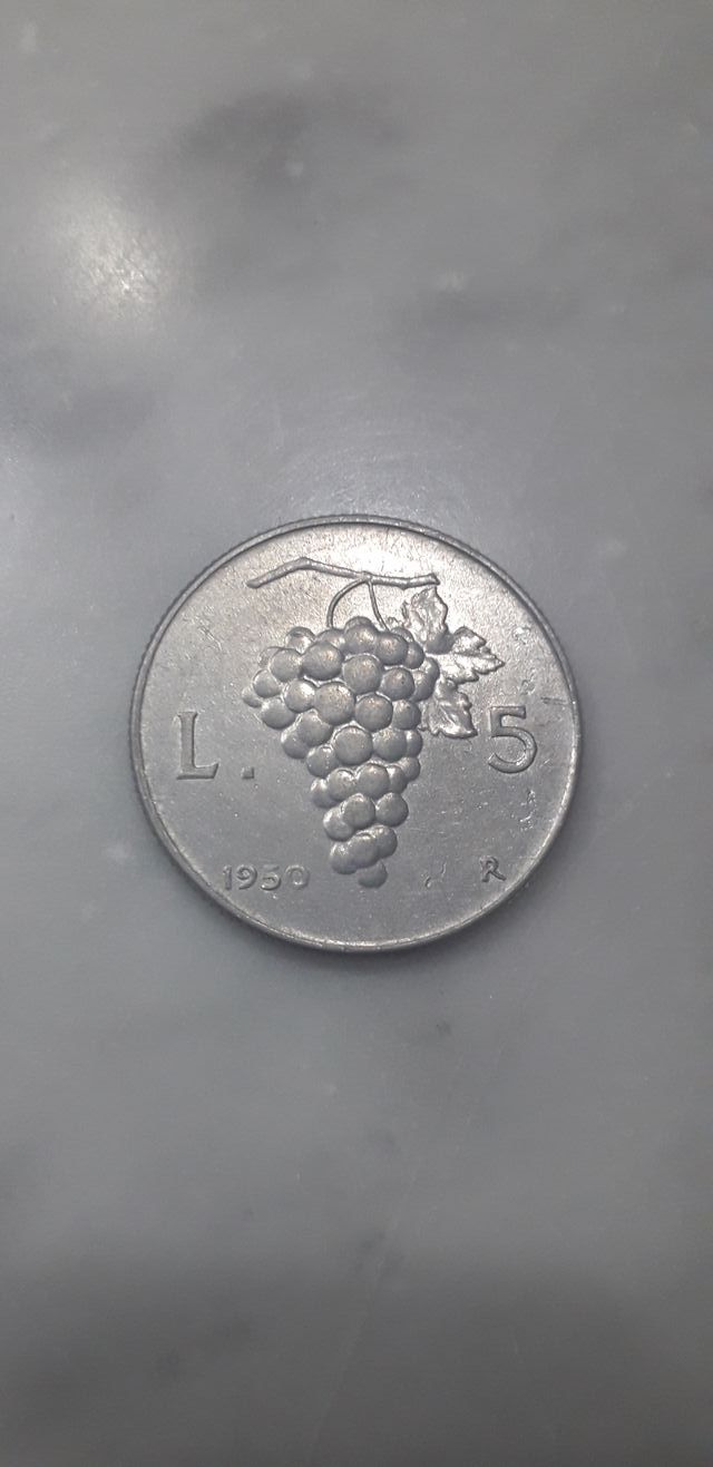 5 lire Uva 1950 repubblica Italiana