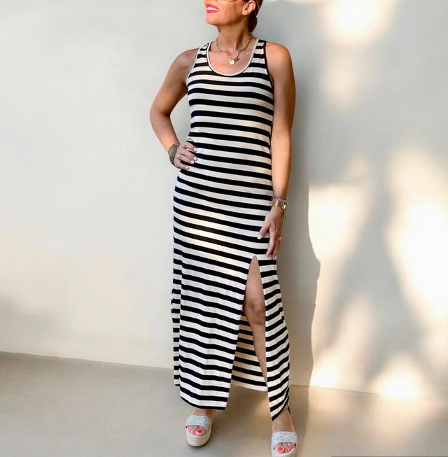 Vestido largo rayas mujer