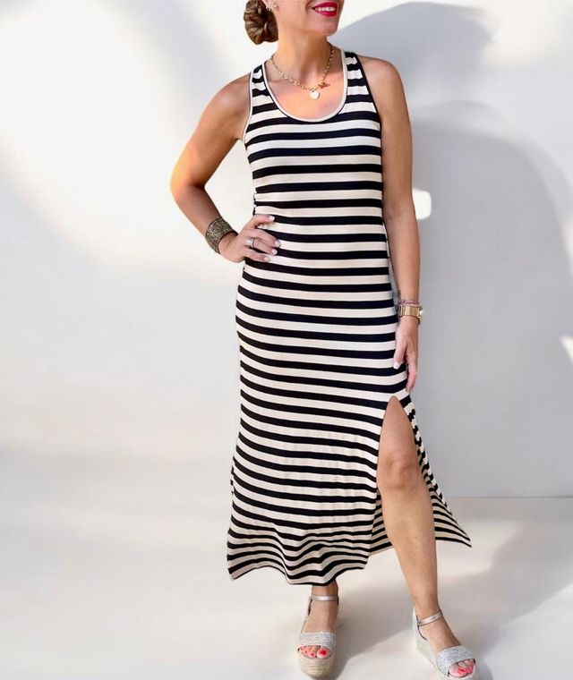Vestido largo rayas mujer