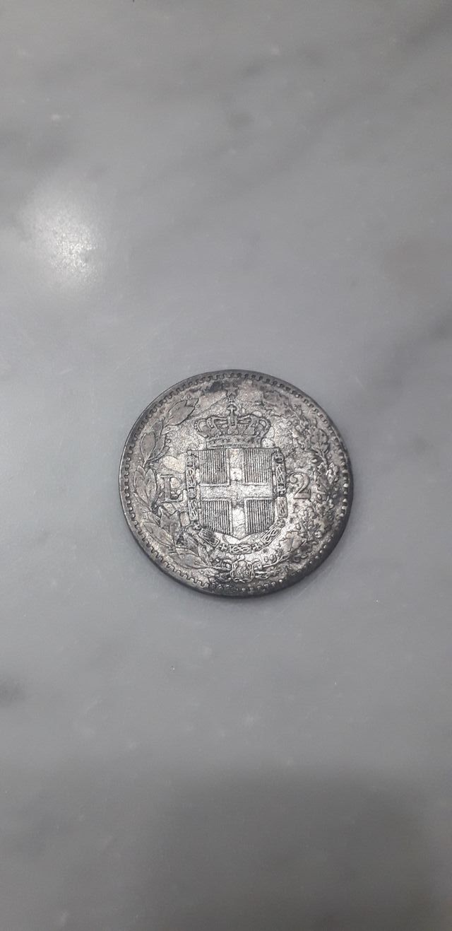 2 lire 1887 umberto I regno d'Italia