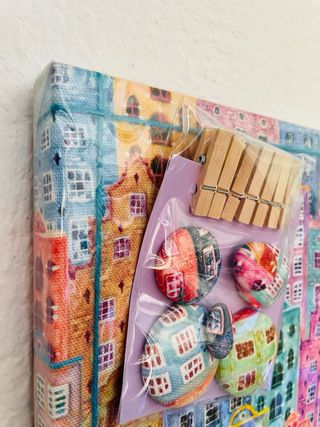 Tablon imantado Casitas de colores 