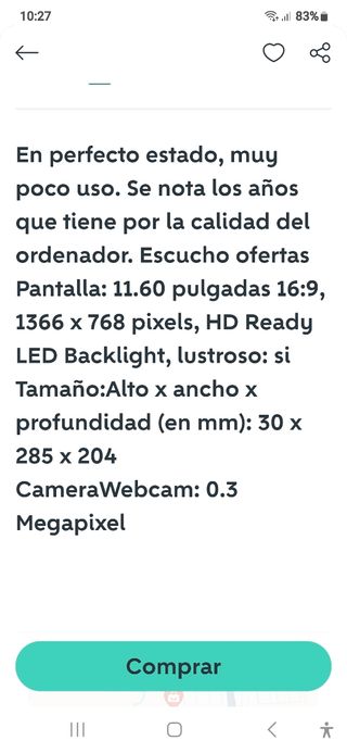 PORTATIL ACER ASPIRE ONE 11.6"