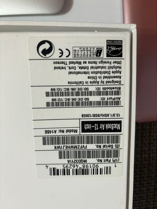 Portátil MacBook Air 13 pulgadas 128gb