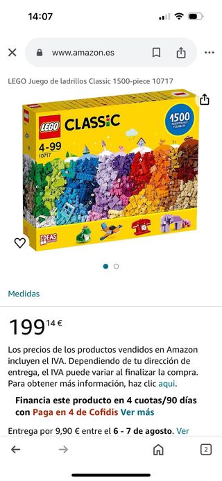LEGO Juego de ladrillos Classic 1500-piezas 10717
