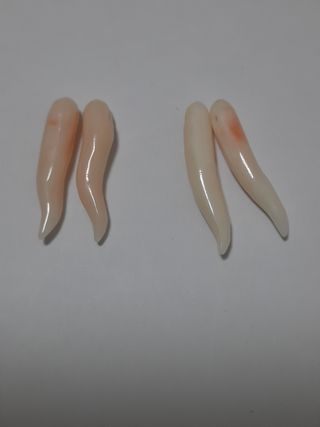 Coppia cornetti corallo rosa orecchini (senza marc