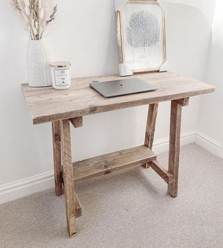 Mesa escritorio madera maciza rustica