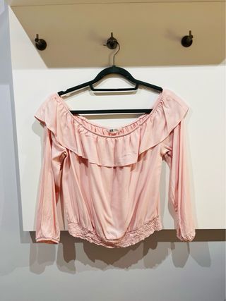 🎈 Blusa rosa pastel con volante Solo envio🎈