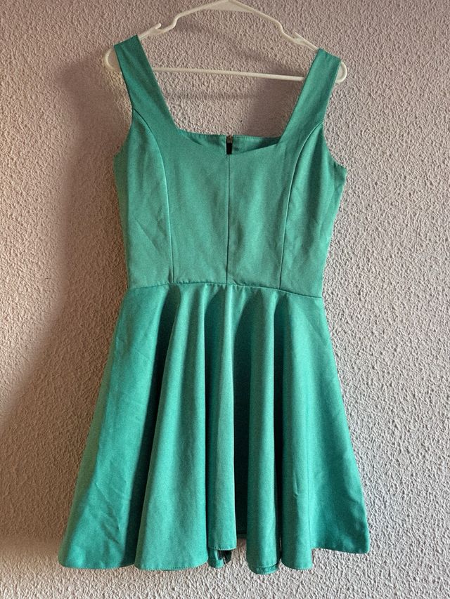 Vestido turquesa con cremallera