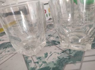 6 Vasos anchos de cristal