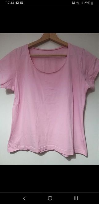 Camiseta rosa manga corta