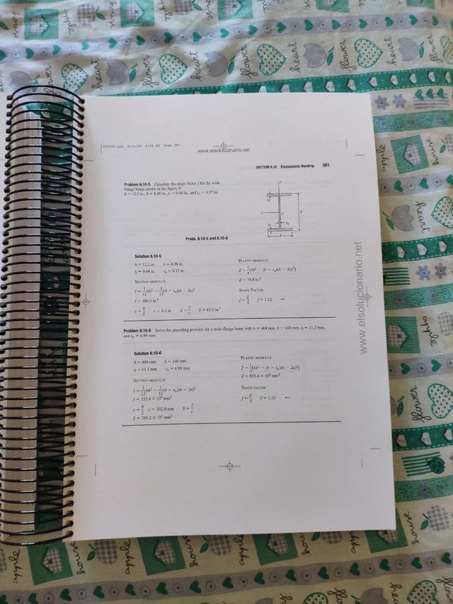 Mecánica de materiales 7ed. Gere + solucion