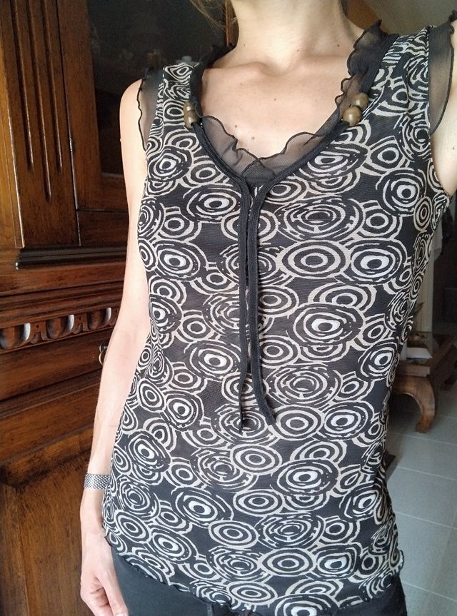 Top donna blusa canotta camicetta 44 L