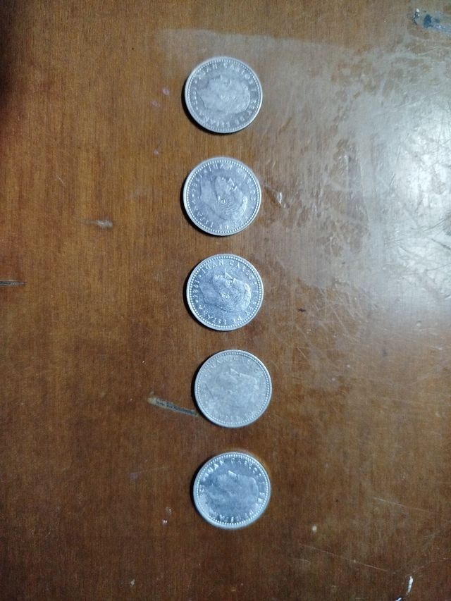5 monedas 1 peseta 1983/84/86/87/88