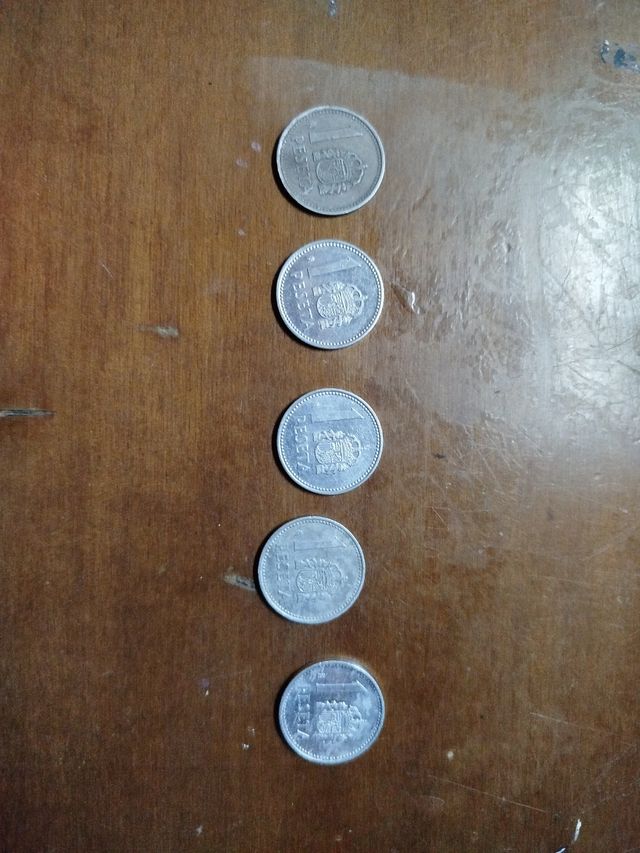 5 monedas 1 peseta 1983/84/86/87/88