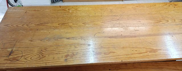 Mesa 1 bodega madera maciza con bancos