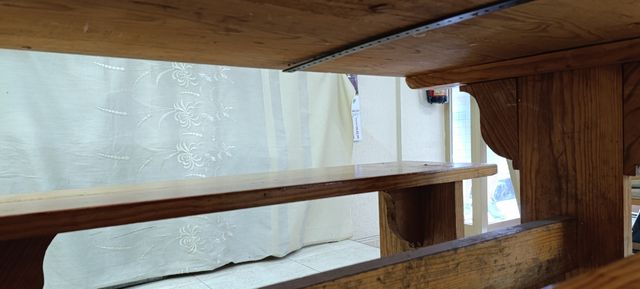 Mesa 1 bodega madera maciza con bancos