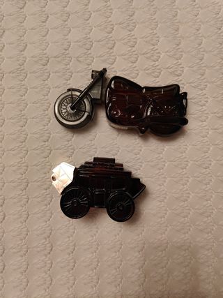 2 botellas vintage moto y carruaje
