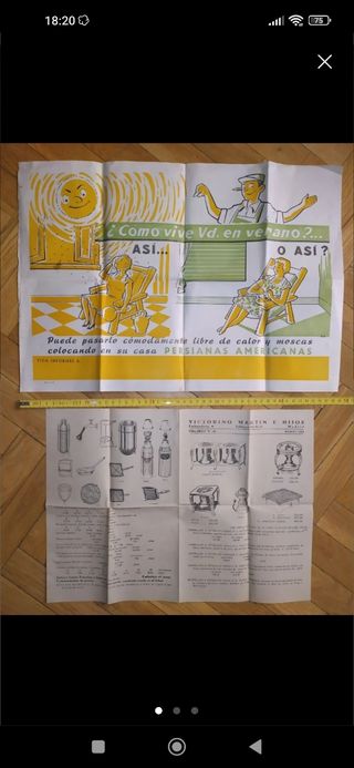 Publicidad años 50 o 60, y folleto 1963 