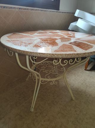 Mesa jardin de forja 