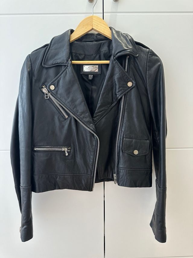 Chaqueta piel cremalleras