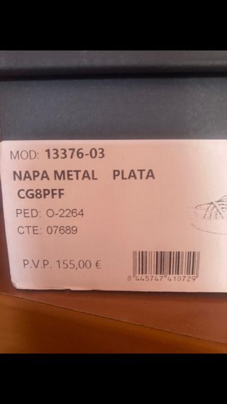 Sandalias plateadas pedro miralles 38.