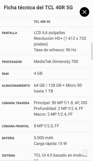 TCL 40R 5G 128 GB